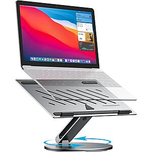 360° Yicosun Rotating Aluminum Laptop Stand for 10-16" Laptops (Gray or Silver) $21.39 + Free Shipping w/ Prime or on $35+