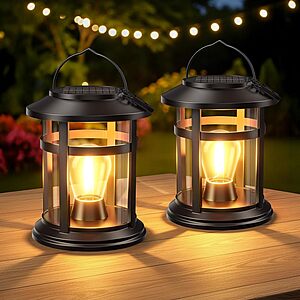 [Prime] 2-Pack Bonlion Hanging Solar Lantern Outdoor Lights (Warm White) $13.63 + Free Shipping
