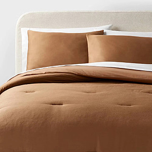 Threshold 3-Piece Full/Queen Washed Cotton Sateen Comforter and Sham Set (Light Brown) $27.60 + Free Shipping