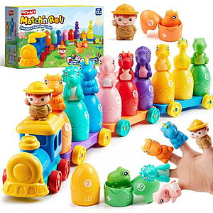 23-Piece Joyfy Montessori Dinosaur Number Train Counting & Sorting Toy for Toddlers $18.59 + Free Shipping w/ Walmart+ or on $35+