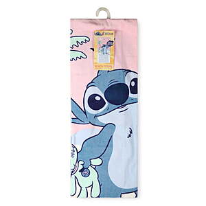 $5 FS Walmart+ or Pick Up Lilo and Stitch Cute Waves Kids Beach Towel, Cotton, Multicolor, Disney, 28" 58"