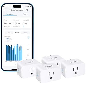 $24.06* | 4-Pack TP-Link Tapo Wi-Fi Mini Smart Energy Monitoring Plug + 25% Back w/ Prime Visa Card at Amazon