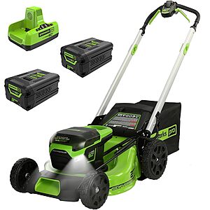 Greenworks 60V 21in Self-Propelled Lawn Mower, (2) 4.0 Ah Battery Kit $439.99