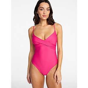 Time and Tru Women's Ruched Front One Piece Swimsuit, Sizes XS-3X $8.54