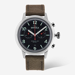 Shinola The Traveler Chronograph Watch (Black Dial, Canvas Strap) $349 + $9.82 Shipping