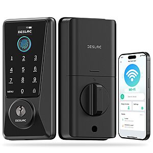 DESLOC WiFi Fingerprint Smart Keypad Door Lock D110 Plus with App Control  Front Door Smart Lock $ 45.99 AC at Amazon $45.99