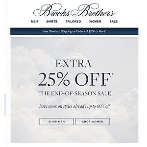 Brooks Brothers Extra 25% Off Sale