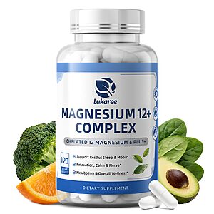 Magnesium Complex Supplement -12 Forms of Glycinate, Citrate, B6 & More $13.47