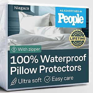 $13.29: Niagara Waterproof Pillow Protectors, 4 Pack, King Size, White
