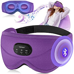 TOPOINT Sleep Mask with Bluetooth Headphones, 3D Eye Mask for Sleep Headphones with White Noise $12.99