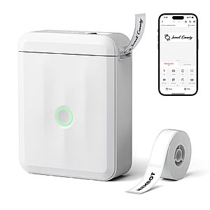 NIIMBOT D110 Mini Label Maker Machine with Tape for Home School, White $9.99