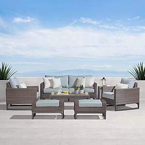 Milea 7-piece Outdoor Patio Seating Set $1999.99 Blue or Beige Free Delivery Costco.com