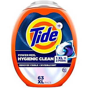 [SnS, AC] $52.05 | 4 × 63-Count Tide Hygienic Clean Heavy 10x Duty Power PODS (Original) ($13.01 each) at Amazon