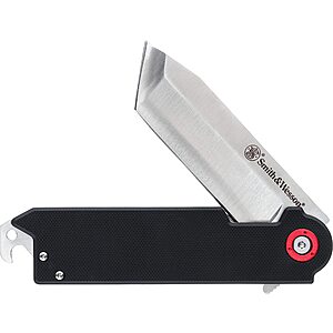 Smith & Wesson Big Benji Featuring 8Cr13MoV Stainless Steel Tanto Blade, G-10 Handles, Bottle Opener, and Money Clip $17.84