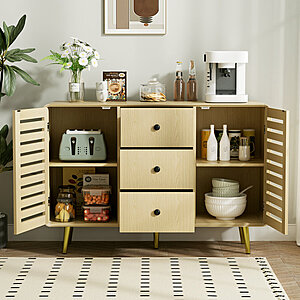 47" George Oliver 3-Drawer Storage Cabinet (Natural Wood) $76.99 + Free Shipping
