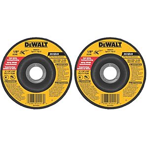 $3.98* | 2-Pack DEWALT 4" General Purpose Metal Cutting Wheel at Amazon