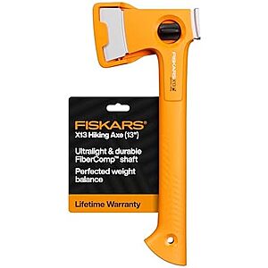 $28.43* | Fiskars X13 Ultralight 13" Camping Hatchet w/ Forged Steel Blade & Sheath at Amazon