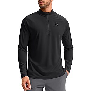 G Gradual Men's Quarter Zip Pullover Athletic Running Shirts,Black,S $14.99