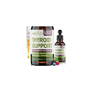 JAXVITLCY Thyroid Support Drops, Ashwagandha & Iodine, Berry, 4 Fl Oz $11.49