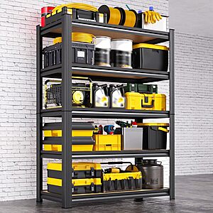 71" x 28" x 12" Heavy Duty Adjustable Metal Garage Shelving Unit (Black) $36.99 + Free Shipping