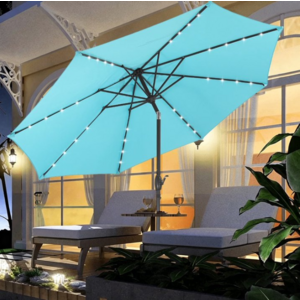 Ainfox 10' Patio Umbrella w/ Solar Powered LED Lights (Blue) $42 + Free Shipping