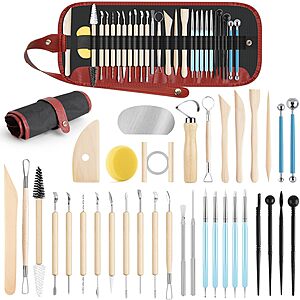 36-Piece Pottery & Clay Sculpting Tools Set w/ Canvas Case $9.99 + Free Shipping w/ Prime or on $35+