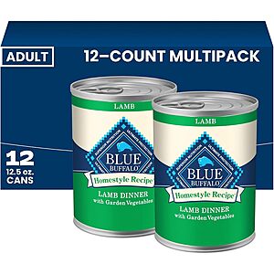 12-Pack 12.5-Oz Blue Buffalo Homestyle Recipe Lamb Adult Wet Dog Food $20.54 w/ S&S + Free Shipping w/ Prime or on $35+