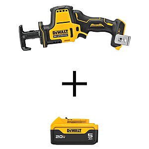 ATOMIC 20V MAX Cordless Brushless Compact Reciprocating Saw and (1) 20V MAX Premium Lithium-Ion 5.0Ah Battery $189