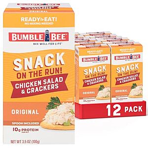 [SnS, AC] $9.97 | 12-Pack 3.5-Oz Bumble Bee Snack On The Run! (Chicken Salad) at Amazon