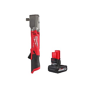 Milwaukee M12 FUEL 12V 1/2 in. Right Angle Impact Wrench with Pin Detent with M12 5.0 Ah Battery Lithium-Ion Brushless Cordless $206