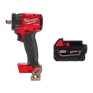 Milwaukee M18 FUEL GEN-3 18V 1/2 in. CP Impact Wrench w/Friction Ring w/5.0 ah Resistant Battery Lithium-Ion Brushless Cordless $206