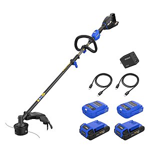 Kobalt 48V MAX (24Vx2) 15-in Attachment Capable Battery String Trimmer Kit, (2) 3.0Ah Batteries and Charger Included | KMS 3248-06A $99