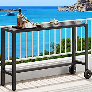 YITAHOME 55" Outdoor Bar Table with Wheels $89.09