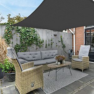 AsterOutdoor Sun Shade Sail Rectangle 10' x 13' UV Block Canopy for Patio Backyard Lawn Garden Outdoor Activities, Graphite or Sand $29.98