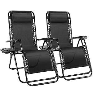2-Pack EDX Zero Gravity Chair Outdoor Lounge Chair(Black) $54.89 + Free S&H at Walmart