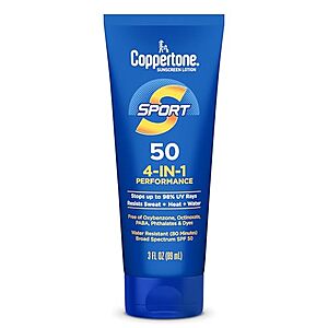 [SnS] $3.59 | 3-Oz Coppertone SPORT Sunscreen Lotion SPF 50 at Amazon