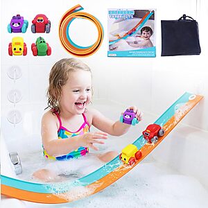 8-Piece Resosese Extra Long Flexible Race Car Bath Toy Set w/ Mesh Storage Bag $12.99 + Free Shipping w/ Prime or on $35+