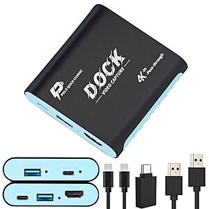 2-in-1 Switch 2 Dock & Capture Card with USB-C Video Input for Streaming, 1080P 60FPS Capture, 4K HDMI Output, 100W PD Charging $24.99
