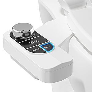 SAMODRA Non-Electric Bidet Attachment for Toilet – Self-Cleaning Dual Nozzle (Frontal & Rear Wash), Adjustable Water Pressure, Fits Most Toilets, Easy Installation $21.99