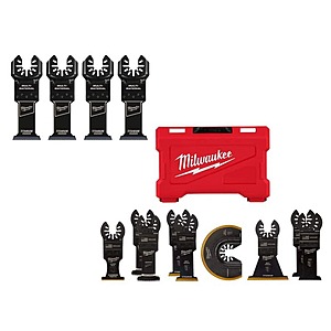 Milwaukee Wood and Metal Cutting Oscillating Multi-Tool Blade (4-Pack) and Oscillating Multi-Tool Blade Kit (9-Piece) $40