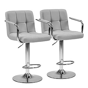 2-Piece Dumos Adjustable Counter Height Swivel Bar Chairs Set (Grey) $79.99 + Free Shipping