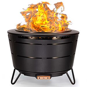 TIKI Reunion Smokeless Fire Pit, 27.5 in Wood Burning Fire Pit with Cover $450