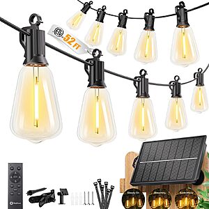 52' Brightown Edison Bulb Waterproof Solar String Lights w/ Remote $14.39 + Free Shipping w/ Prime or on $35+