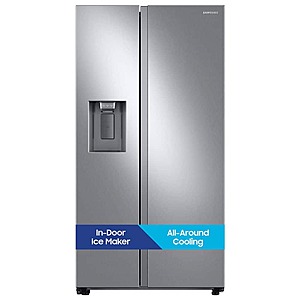 36" Samsung 27.4 Cu. Ft. Large Capacity Fingerprint Resistant Stainless Steel Side-By-Side Refrigerator $1090 + Free Delivery