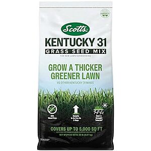 $22.79 | Scotts Kentucky 31 Grass Seed Mix, 20 lbs. at Amazon