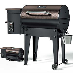 [AC]$237.09: KingChii 456 sq. in Wood Pellet Smoker & Grill BBQ with Auto Temperature Control, Folding Legs, Bronze at Walmart.com