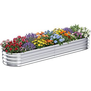 8' x 4' x 1' Tegarbed Galvanized Oval Raised Garden Bed (Silver) $19.99 + Free Shipping w/ Prime or on $35+