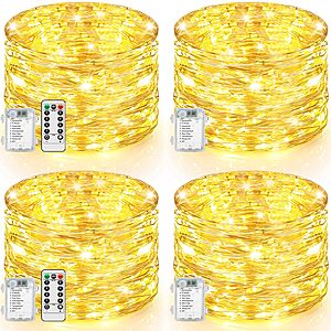 4-Pack (132' Total) Lakumu String Fairy Lights w/ 400LEDs (Warm White) $9 + Free Shipping w/ Prime or on $35+