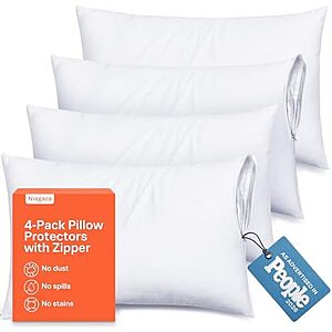 [Prime] $8.99* | 4-Pk Niagara Sleep Solution Standard Pillow Protectors w/ Zipper (White) at Amazon