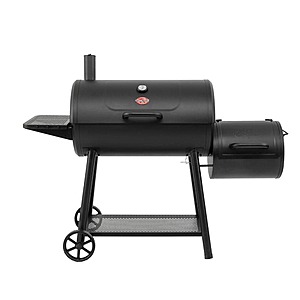 Smokin' Champ Charcoal Grill Offset Smoker in Black with Charcoal Tray and Dual Damper Controls - $209 + Free Ship to Store